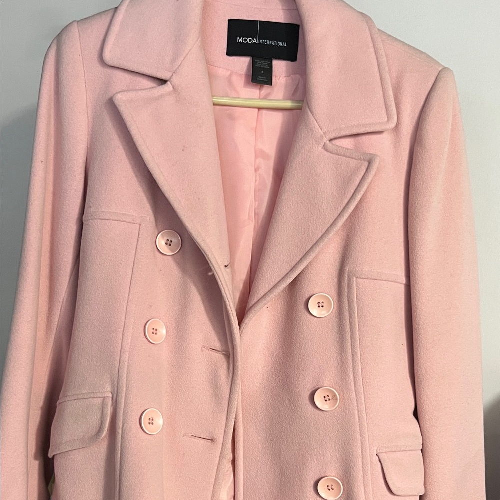 Moda International Blush Pink Pea Coat